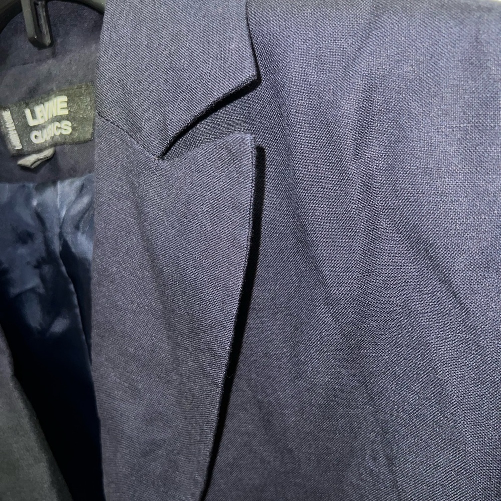 Levine Classics Trench Coat Women’s Sz 12 Blue Cotton Blend Pockets - Picture 9 of 15